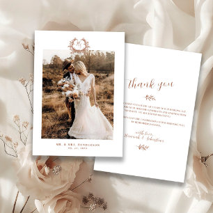 Cartão De Agradecimento Crest Monograma Foto de Casamento