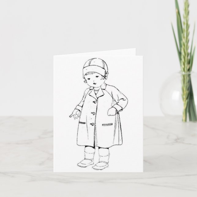 Cartão De Agradecimento Criança no Raincoat (Frente)