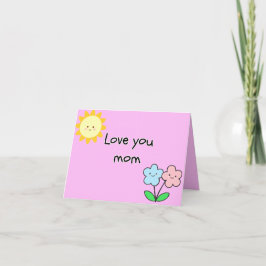 Cartão De Agradecimento Crianças "Amor Você Mãe" Dia das Mães / Aniversári