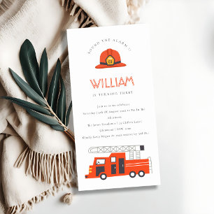 Cartão De Agradecimento Crianças De Bombeiros Vermelhos Qualquer Idade Que