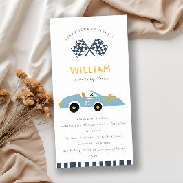 Cartão De Agradecimento Crianças De Carro De Corrida Bonita E Elegante Qua