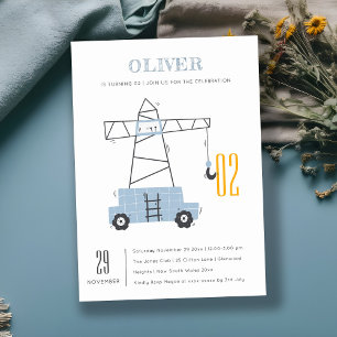 Cartão De Agradecimento Crianças de grua de construção qualquer dia de ani