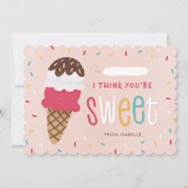 Cartão De Agradecimento Crianças Namorados de sala de aula com Sorvetes pu