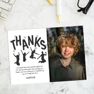 Cartão De Agradecimento Crianças Trampoline Festa de aniversário Obrigado