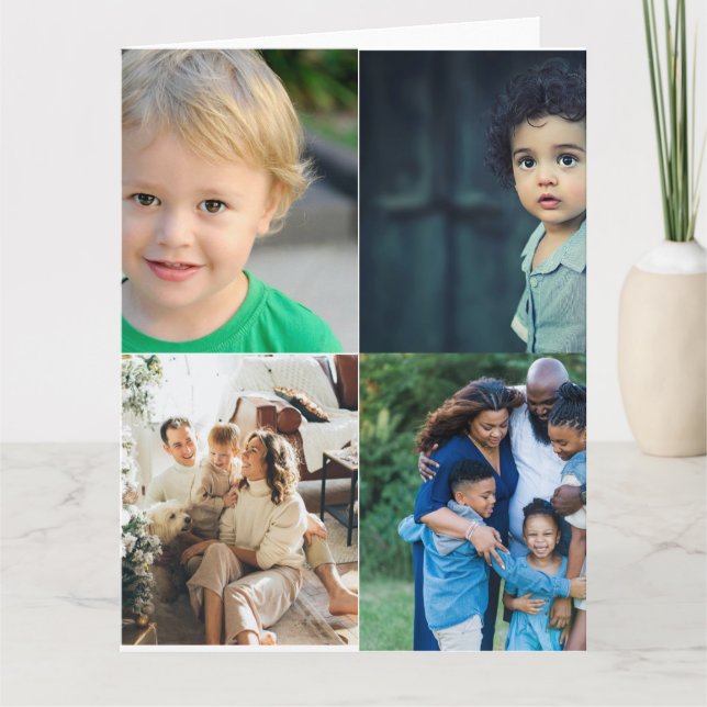 Cartão De Agradecimento Crie a sua própria colagem de 4 fotos (Frente)