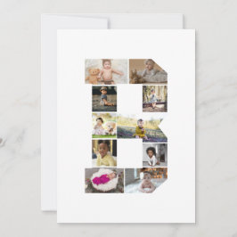 Cartão De Agradecimento Crie Seu Próprio Colagem de Fotos com a Letra B