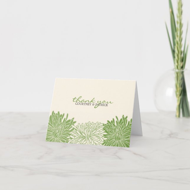 Cartão De Agradecimento Crisântemo Notecard personalizado flor (Frente)