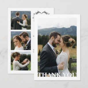 Cartão De Agradecimento Crista de Caligrafia Minimalista Moderna monograma