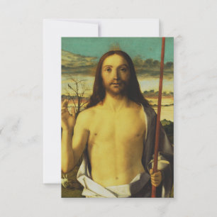 Cartão De Agradecimento Cristo Abençoando de Giovanni Bellini  