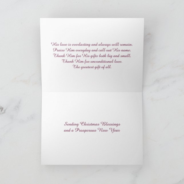 Cartão De Agradecimento Cristo e Natal (Interior)