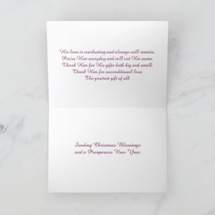 Cartão De Agradecimento Cristo e Natal