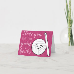 Cartão De Agradecimento Crochet Love You More Yarn + Hooks