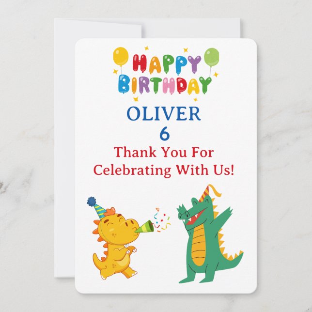 Cartão De Agradecimento Crocodile & Hippo Thank You Card - Fun (Frente)