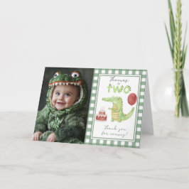 Cartão De Agradecimento Crocodilo Segundo obrigado De Aniversário