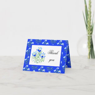 Cartão De Agradecimento Crocos Azuis com Quadro Branco