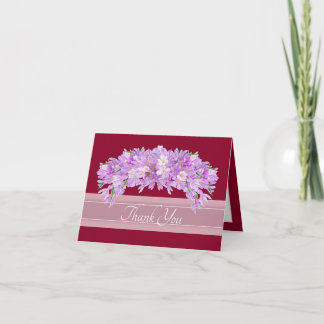 Cartão De Agradecimento Crocus Botânico Floral Chic Rosa Roxo Obrigado