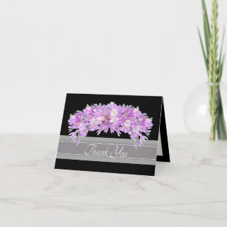 Cartão De Agradecimento Crocus Botânico Floral Chic Rosa Roxo Obrigado