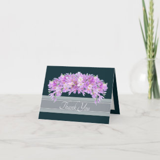 Cartão De Agradecimento Crocus Botânico Floral Chic Rosa Roxo Obrigado