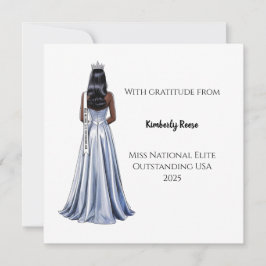 Cartão De Agradecimento Crowned Beauty Queen Flat Thank You Card
