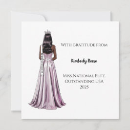 Cartão De Agradecimento Crowned Beauty Queen Flat Thank You Card