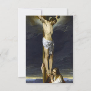 Cartão De Agradecimento Crucificação com Mary Magdalene Kneeling por Hayez