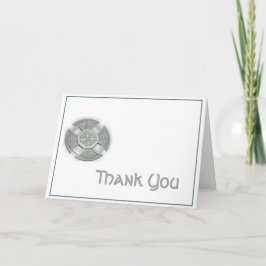 Cartão De Agradecimento Cruz Celta em Prata e Branco Obrigado