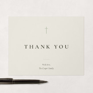 Cartão De Agradecimento Cruz Mínima Religiosa Grace Sage
