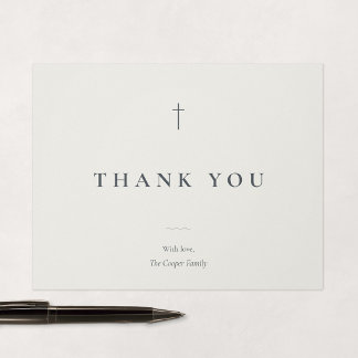 Cartão De Agradecimento Cruz Religiosa Mínima Grace Stone