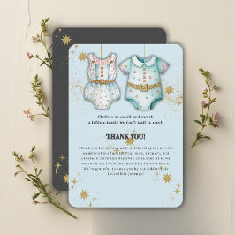 Cartão De Agradecimento Cueca De Bebê Whimsical Roupa Sexo Chá de fraldas