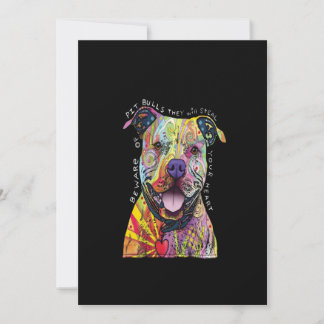 Cartão De Agradecimento cuidado com os cães Pitbull, eles roubarão seu cor