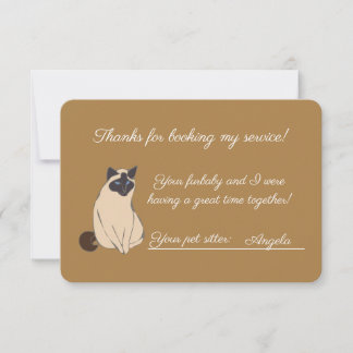 Cartão De Agradecimento Cuidador de Gato/Pet