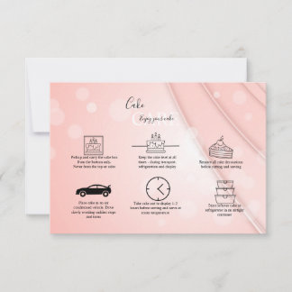 Cartão De Agradecimento Cuidados De Bolo Estético Rosa