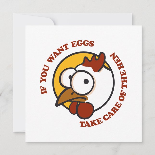 Cartão De Agradecimento Cuidar da galinha 1 (Frente)