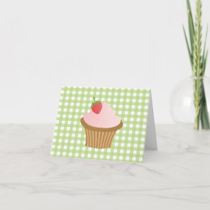 Cartão De Agradecimento Cupcake do chocolate da morango