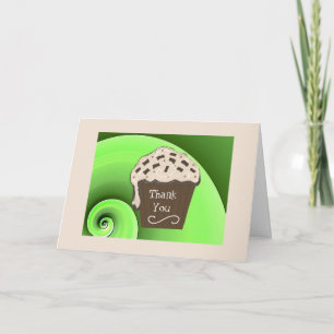 Cartão De Agradecimento Cupcake Mocha Obrigado