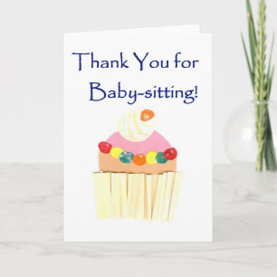 Cartão De Agradecimento Cupcake 'Thank You for Babysitting' card
