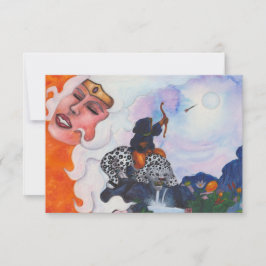 Cartão De Agradecimento Cupido de aquarela, gato de cavalo Mãe Deusa Sonha