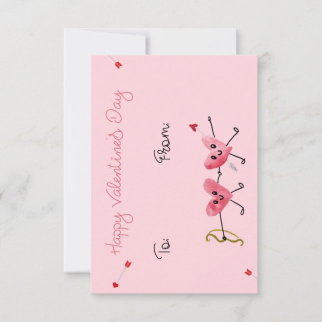 Cartão De Agradecimento Cupid's Arrow Hearts Valentine's Day Card (Frente)