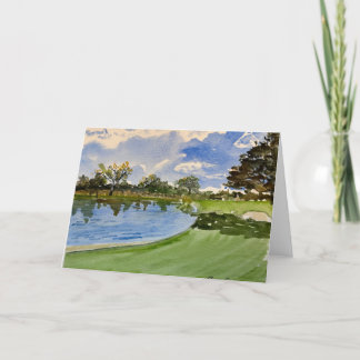Cartão De Agradecimento Curso Brookside Golf N.o 15 Watercolor