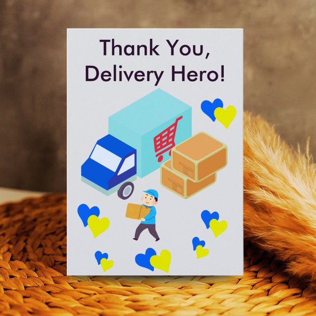 Cartão De Agradecimento Custom Delivery Driver Card With Editable Note (Criador carregado)