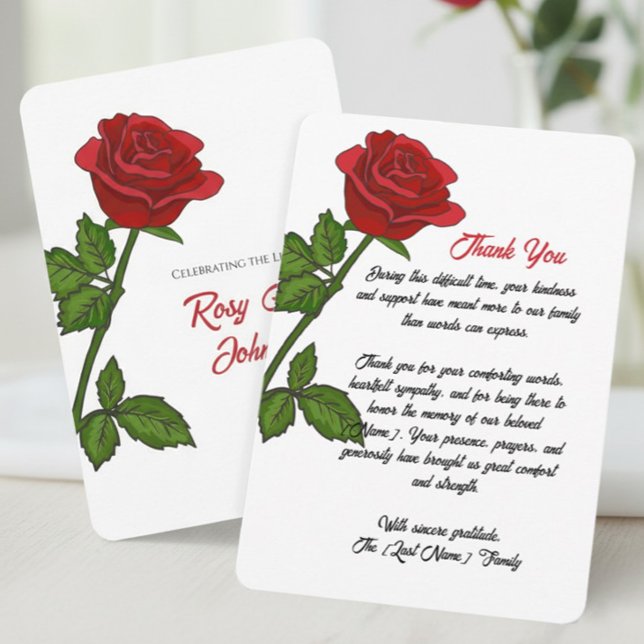 Cartão De Agradecimento Custom Funeral Thank You Card (Criador carregado)