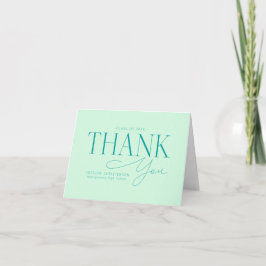 Cartão De Agradecimento Custom Mint Green Photo Graduation Thank You Cards