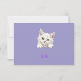Cartão De Agradecimento Custom Name Personalized Kitten Art Gift