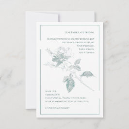 Cartão De Agradecimento Custom Photo Sage Green Floral Wedding Calligraphy