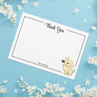 Cartão De Agradecimento Custom Thank You Yellow Lab Puppy Note Card