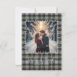 Cartão De Agradecimento Custom Winter Photo Engagement Thank You Card