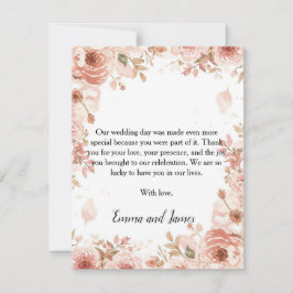 Cartão De Agradecimento Customisable Floral Wedding Thank You Card | Elega