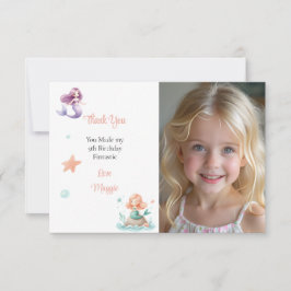Cartão De Agradecimento Customizable Mermaid Birthday Photo