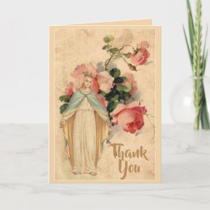 Cartão De Agradecimento Customizável floral abençoado da Virgem Maria
