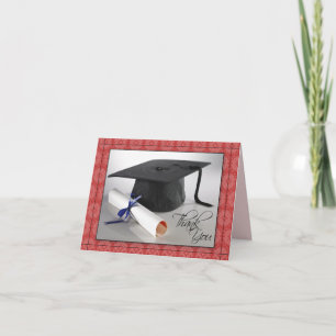 Cartão De Agradecimento Customized Graduation Thank You Card (red)